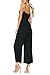 Minipeach Women's Solid Color Backless Sleeveless Wide Long Pants Jumpsuit Rompers