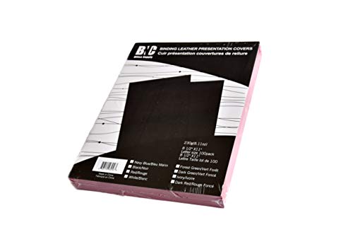 BNC Leather Texture Paper Binding Presentation Covers Pack of 100 Letter Size Red Color