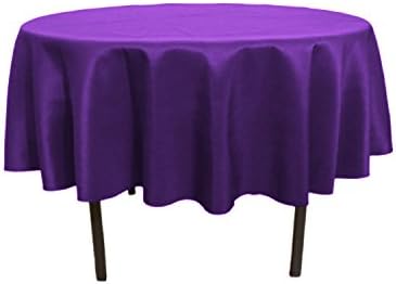 Silk Love Tablecloth - 70 Inch dia -Purple-round Polyester Table Cloth, Wrinkle,Stain Resistant - Great for Buffet Table, Parties, Holiday Dinner &amp; More