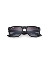 Auténtico Ray-Ban Justin RB 4165 622   T3 55 mm de hule negro   gris degradado polarizada