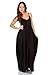 Simply Ravishing Casual Maxi Boho Harem Spaghetti Strap Dress, X-Large, Brown