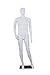 Male Full Body Durable Plastic Abstract Egg Head Mannequin with Movable Head White (SM1 WHT)
