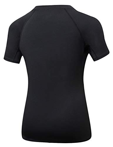 image for Lavento Women's 3 Pack Wicking Workout Shirts Crewneck Short-Sleeve Co