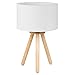 Bedside Lamp Tomons Wood Tripod, Soft Warm Light for Bedroom Decorated, Night Stand Lamp with Fabric Lampshade, Simple Design, LED Bulb Included