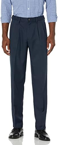 amazon mens black dress pants Amazon Essentials Men Black Straight Fit Flat Front Casual Dress Pants 33W x 32L