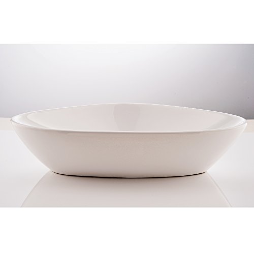 Comllen Contemporary Ceramic Bathroom Vessel Sink, Art Basin 23.2" x 15.7" Porcelain Bathroon SInk