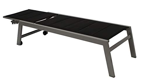 GXK Gartenliege XL Rollenliege Sonnenliege Liege extra hoch, Alu wetterfest – Bild 3