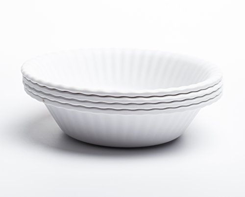 Yinshine 6 inchLivingware Reusable 4 Pieces White Soup Bowl