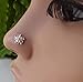 Indian Nose Stud,Indian Nose Hoop,Mother Day Gifts,Flower Nose Hoop,Thanksgiving Nose Pin,Diamond Nose Stud,Silver Nose Stud,Crock Screw Nose Stud,Nose Ring,Cubic Zirconia Nose Stud(TEJ169)