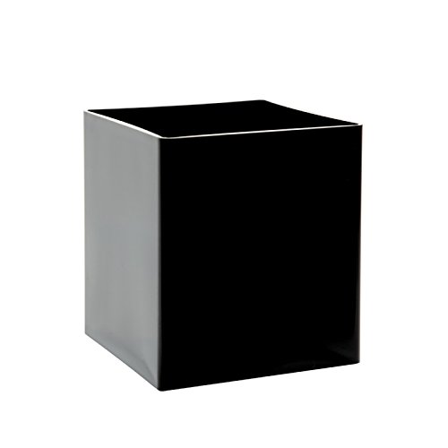 OASIS® Clear Acrylic Cube Vase (15 cm), Black, Set of 2