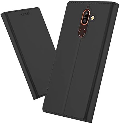 Nokia 7 Plus Case, Ultra-Slim Premium PU Leather Wallet Case [Card Slot] [Foldable Stand] [Magnetic Closure] Folio Flip Cover for Nokia 7 Plus - Black