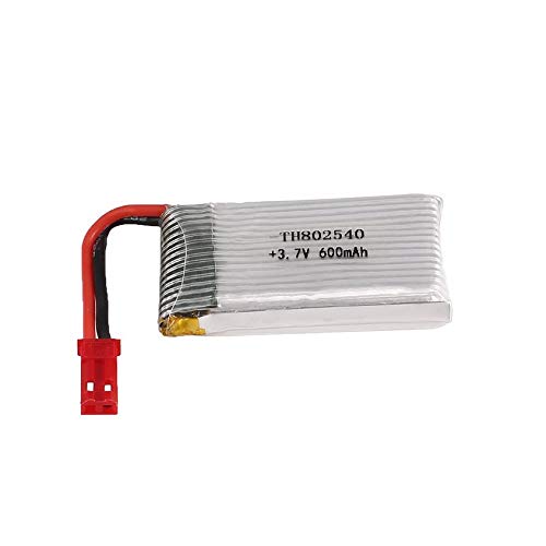 Florenceenid 2PCS 3.7V 600mAh JST Plug Li-po Battery for X5C X5SW RC Drone Quadcopter Aircraft UAV Spare Part Accessories Model