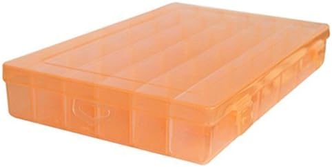 Tmarton 36 Compartments Adjustable Plastic Electronics Parts Gadgets Tool Storage Box Case Craft Beads Jewelry Box Sewing Box Organizer Container Divider(Orange)