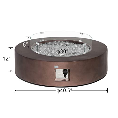 COSIEST Outdoor Propane Fire Pit Coffee Table w Dark Bronze 40.5inch
