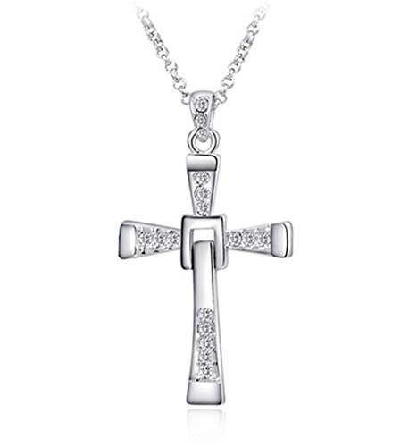 Platinum inlay diamond necklace