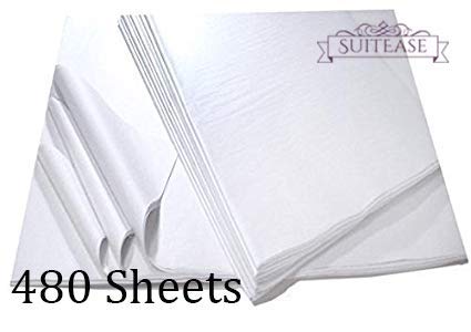 White Tissue Wrap Paper, Premium Quality Solid White, Large Sheets Ream 20 x 30″ -480 Sheets