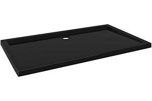 vidaXL Rectangular ABS Shower Base Tray Home Indoor Bath Bathroom Hardware Fixture Plumbing Low Threshold Shower Tray Bath Pan Base Black 47.2"