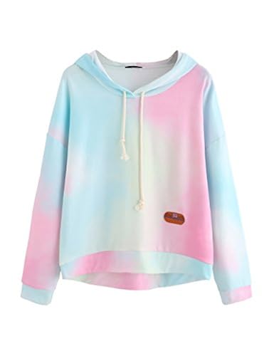SweatyRocks Women's Long Sleeve Hoodie Sweatshirt Colorblock Tie