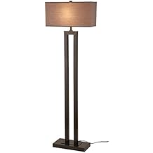 Stone & Beam Modern Metal Floor Lamp, 59.5"H, with Bulb, Earth Tone Shade