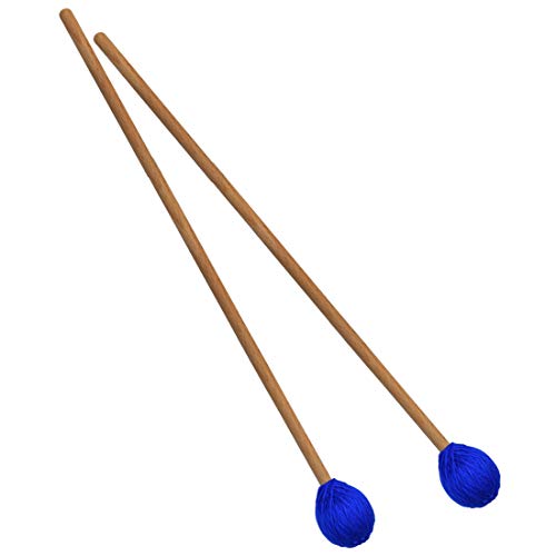 Yolyoo Medium Hard Yarn Head Keyboard Marimba Mallets with Maple Handles,Pack of 2 Blue (Blue) - Thumbnail 6