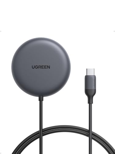 UGREEN Zapix Cargador Inalámbrico iPhone MagSafe Certificación Qi2 15W Compatible con iPhone 17 16 15 14 13 12 Pro MAX Air Plus AirPods, Cargador Magnético Carga Rápida con Cable Largo de 1.5M