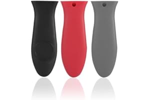 3 Pcs Silicone Hot Handle Holder for Cast Iron Skillets - Dishwasher Safe, Reusable,5.6-Inch Silicone Heat Resistant Handle C
