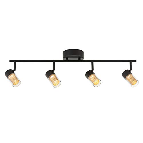 Artika TRK4OX-B-RN Oxion Track 4 Light Fixture Black Brass, Black & Gold