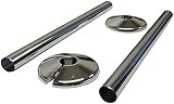 E2trade 6x 15mm Chrome Effect Radiator Pipe Covers and Collars 200mm view 3
