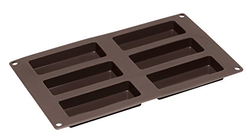 Lurch Germany Flexiform Cereal Bar / Granola Bar Mold 11.8 x 6.9 in 6 cavity - brown