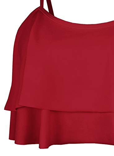 image for Balasami Women's Retro 50s Plaid Pattern Polka Dot Halter Molded Soft 