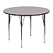 Flash Furniture 48'' Round Grey Thermal Laminate Activity Table - Standard Height Adjustable Legs