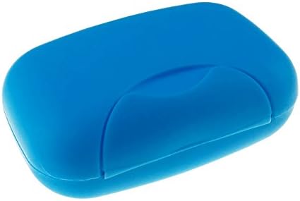 Travel Portable Plastic Soap Case Holder Bathroom Soap Dish Plate Leakproof Seal Container Box with Lid Great For Home School Outdoor Hiking Camping Candy colors Set of 2 M+S Size (Dark Blue)