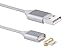 Smart&Cool Gen3 Nylon Braided Super Magnetic Micro USB Charging and Data Transfer Cable for Android Phone and Tablets (Silver)