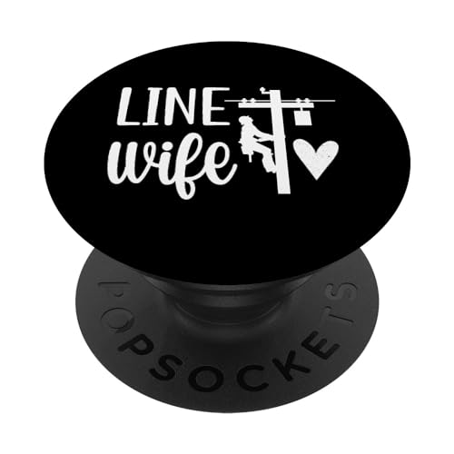 Line Wife | Lineworker Husband Linewife Proud Lineman Wife PopSockets Adhesive…