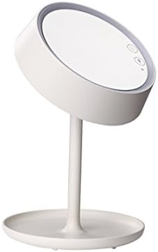 Kuzon Creative LED Light Makeup Mirror Vanity Mirror With Table Lamp(7 Colors),Smart Touch LED Cosmetic Mirror,Night Light,2-in-1 Mirror Lamp,USB Cable Power Supply (White)