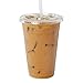 Fit Meal Prep 50 Pack 20 oz Clear Plastic Cups with Flat Lids, Disposable Iced Coffee Cups, BPA Free Premium Crystal Smoothie Cup for Party, Lemonade Stand, Cold Drinks, Juice, Milkshake