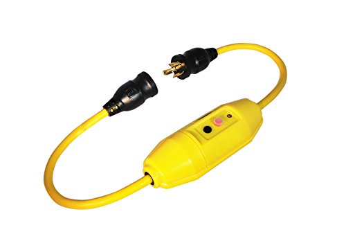Tower Manufacturing 30396002-08 Manual-Reset 20 AMP Inline GFCI Cord, 2 Feet, Yellow