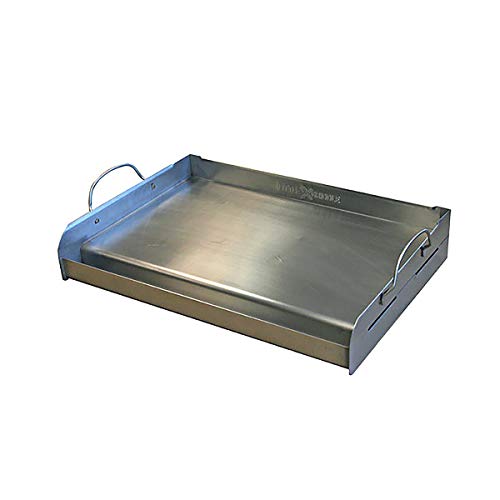 Little Griddle GQ230 Stainless Steel Professional Quality Griddle with Heat Cross Bracing and Removable Handles for Charcoal/Gas Grills, Camping, Tailgating, and Parties (Renewed)