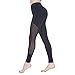 Lesfun Black Leggings Sexy Capris Yoga Pants with Sheer Mesh Tummy Control Workout Tights for Women