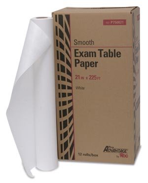 Pro Advantage P750021 Exam Table Paper, 21" x 225', White, Smooth (Pack of 12)