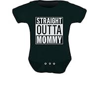 Tstars Straight Outta Mommy Infant Gift for New Mom Funny Cute Unisex Baby Bodysuit 6M Black