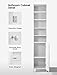 Tall Bathroom Cabinet Kealive Freestanding Linen Tower Storage Cabinet with 4 Adjustable Shelves, Wood, Elegant and Spacesaver White 15.8L x 13.4W x 72H