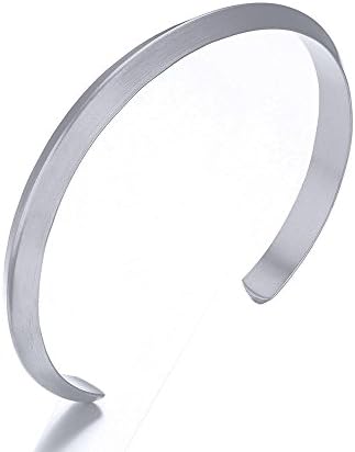 Stainless Steel Brushed Minimalist Style Triangle Metallic Cuff Bangle Bracelets for Men and Women,