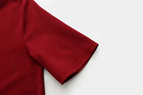 OBERORA Summer Dresses for Women Casual Short Sleeve Round Neck High Low Loose Pocket Cocktail Ruffle Mermaid Dress