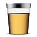 Elite Selection Silver Rimmed Shot Glasses | 2 Oz. Clear Plastic Disposable Cups with Silver Rim | Perfect Party Shot Cups for Shots, Tasting, Sauce, Dips | Pack of 100