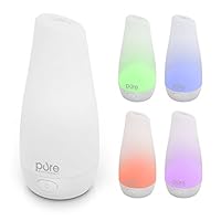 PureSpa Essential Oil Diffuser - Compact Ultrasonic Aromatherapy Diffuser With Ionizer and Color-Changing Light