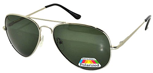 Set of 3 Classic Aviator Polarized Lens Sunglasses Colored Metal Frame Spring Hinge (3 Pairs Mix colors, Colored)