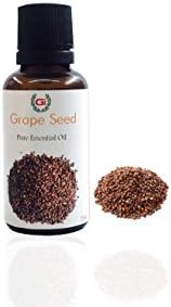 Grasse International -Grape Seed Oil - 100 ML - 100% Pure, Natural- Exceptional Choice for Aromatherapy, Massage - Suitable for All Skin Types Pure Oil,Use for Hair Cair,Skin Care, Essential Oil dilution(as Carrier Oil) (100ML)