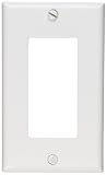 Leviton 80401-NW 1-Gang GFCI Decora Wallplate, Standard Size, Thermoplastic Nylon, Device Mount, 20-Pack, White, 20 Piece