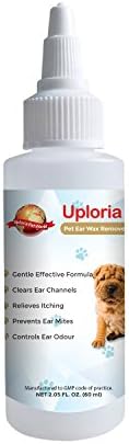 Uploria Pet World Ear Drops To Remove Ear Wax Also Ideal For Ear Mites Within Dogs And Cats | Dog Ear Wash Alcohol Free